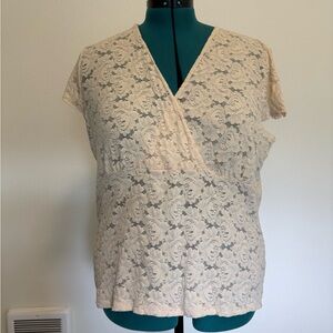 Cream-Colored Lace Top